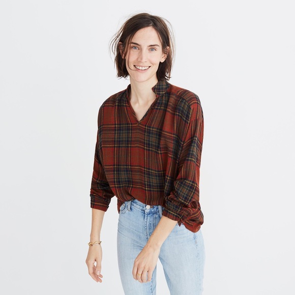 Madewell Tops - 🆕Madewell Highroad Popover Shirt Brentford Plaid
